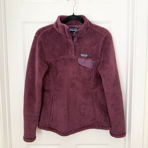 Women Patagonia Re-Tool Snap-T Pullover Sweater in Deep Plum Size Medium
